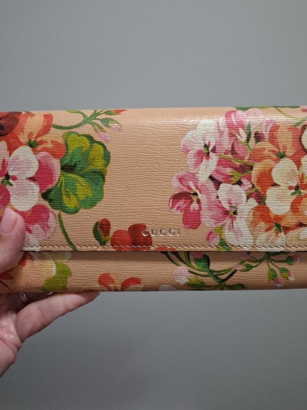 Auth GUCCI BLOOM All Leather Long Wallet - Like New Cond
